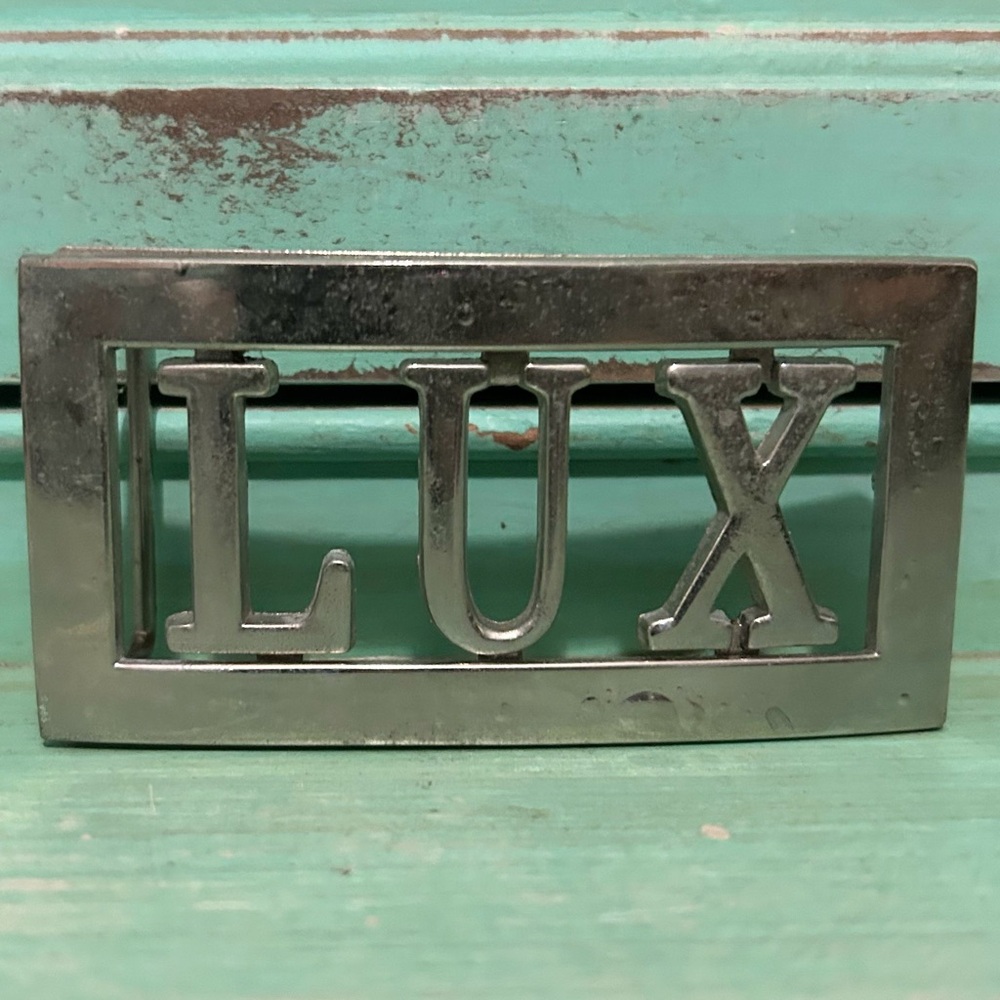 Vintage Lux Silvertone Chrome Custom Name Belt Buckle - Picture 3 of 8